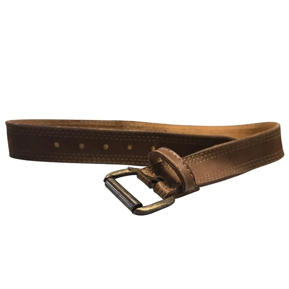 Womens Light Brown Leather Belt Size 33 W 1.25